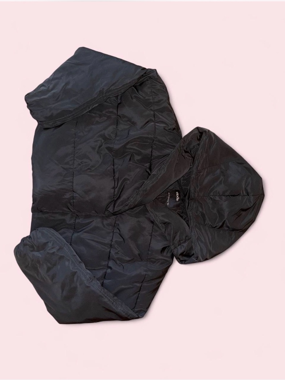 Elodie Black Quilted Hooded Puffer Jacket